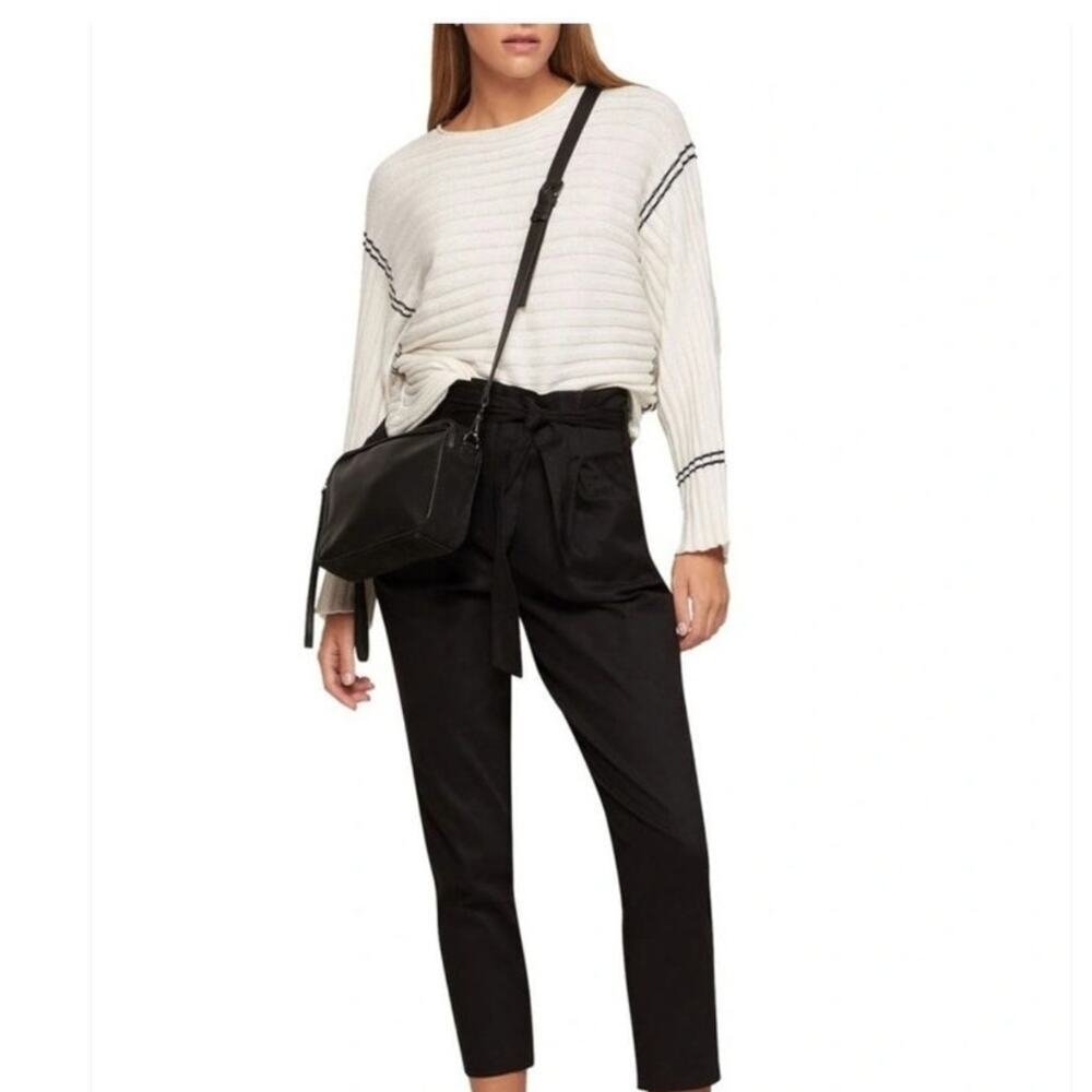 Industry Ribbed Varsity Sweater Small Dolman Sleeve Black and White Slouchy Soft - Picture 10 of 11
